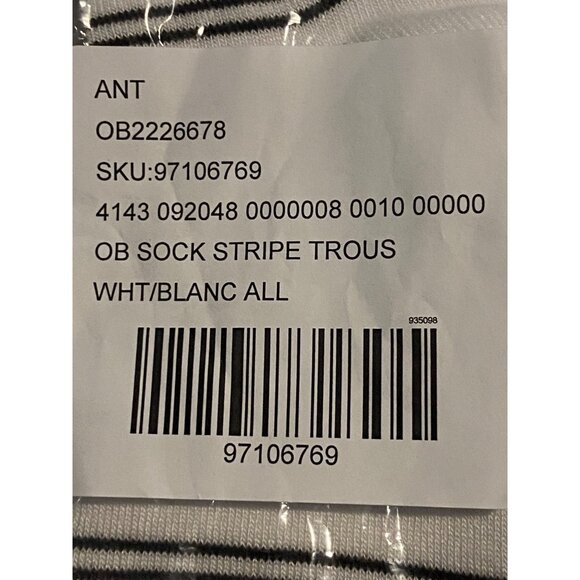 Anthropologie Womens Striped Socks 2-Pack Grey & White Polyester & Cotton Blend - Picture 5 of 7